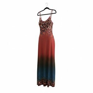 Leopard Print Ombré Maxi Tank Dress